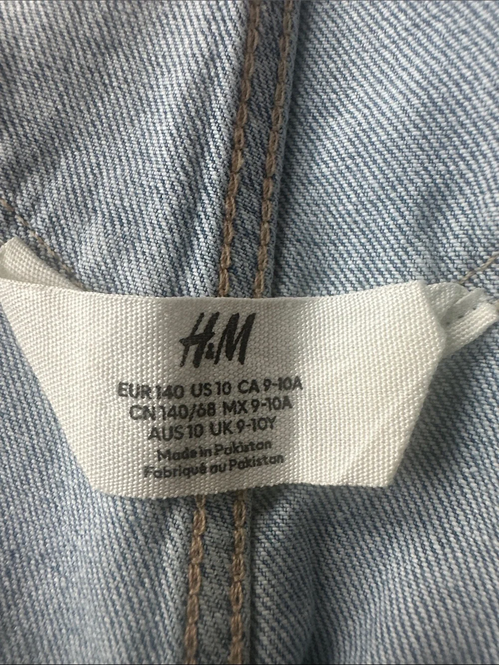 H&M Girls Light Blue Denim Overalls Jumpsuit
